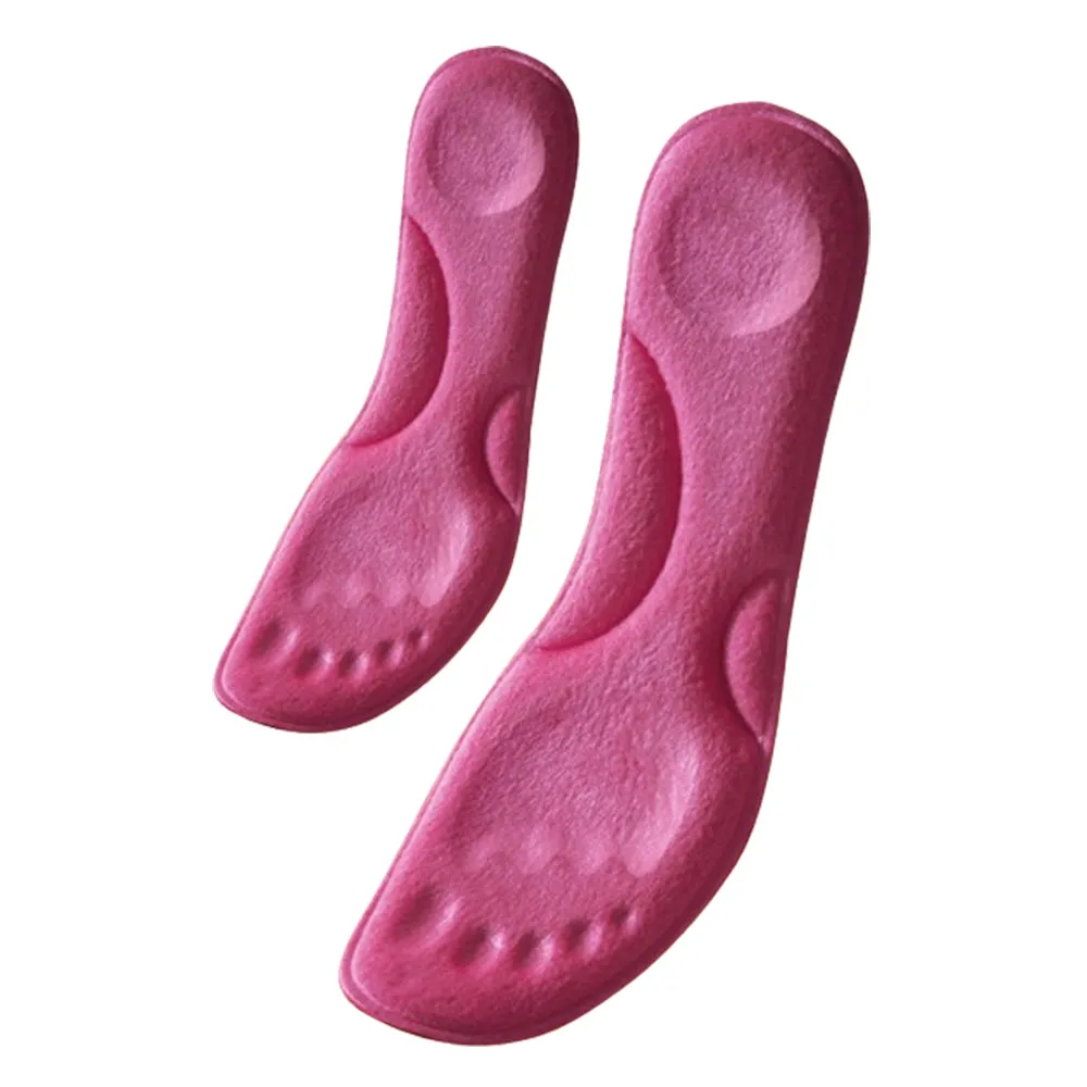 5 Pairs of Constant Temperature Heated Insoles Memory Foam Arch Support Shoe Pads Pink