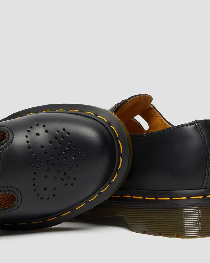 8065 Mary Jane Smooth Black Leather