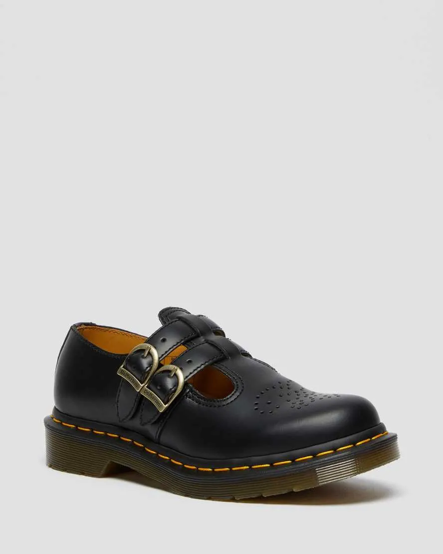 8065 Mary Jane Smooth Black Leather