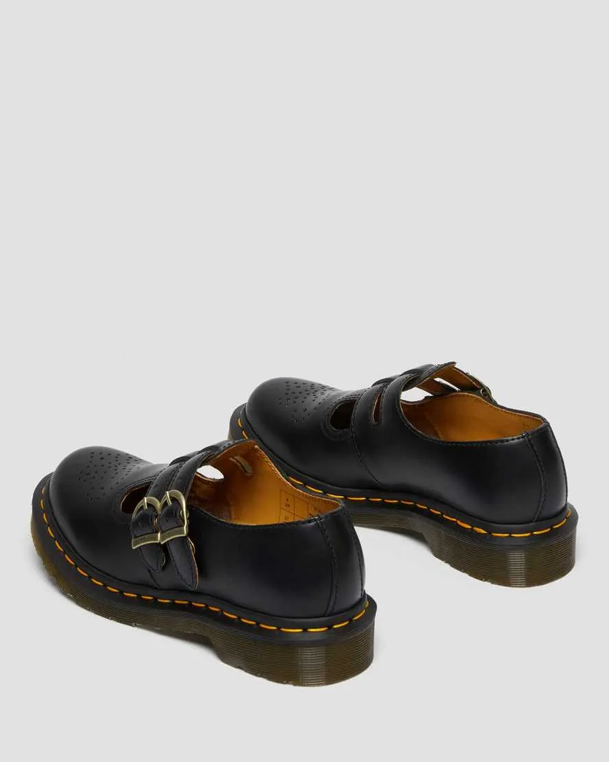 8065 Mary Jane Smooth Black Leather
