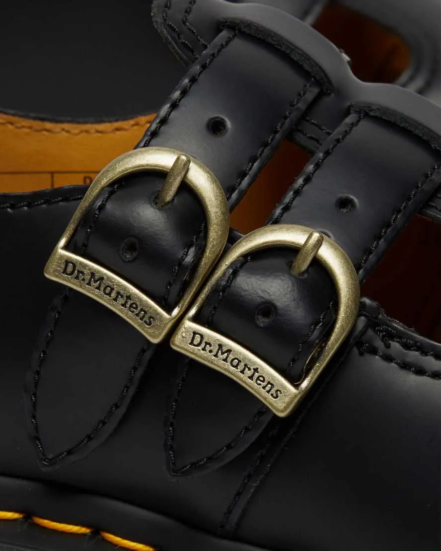 8065 Mary Jane Smooth Black Leather