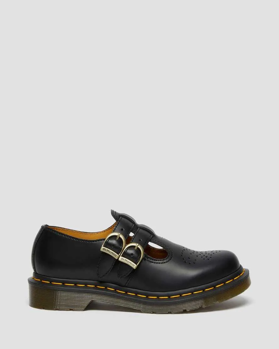 8065 Mary Jane Smooth Black Leather