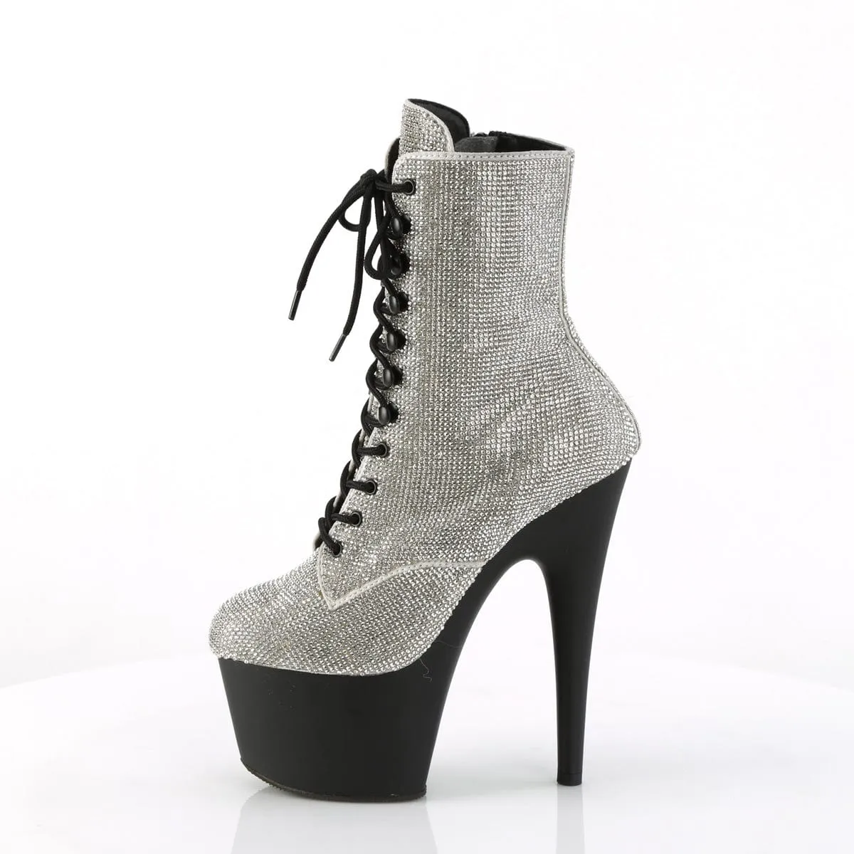 ADORE-1020RS Silver Rhinestones/Black Matte