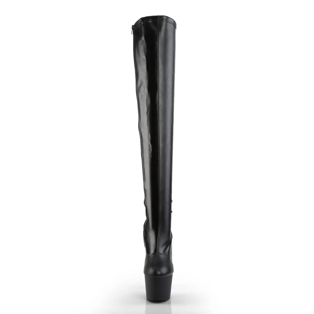 ADORE-3000 Black Stretch Faux Leather/Black Matte