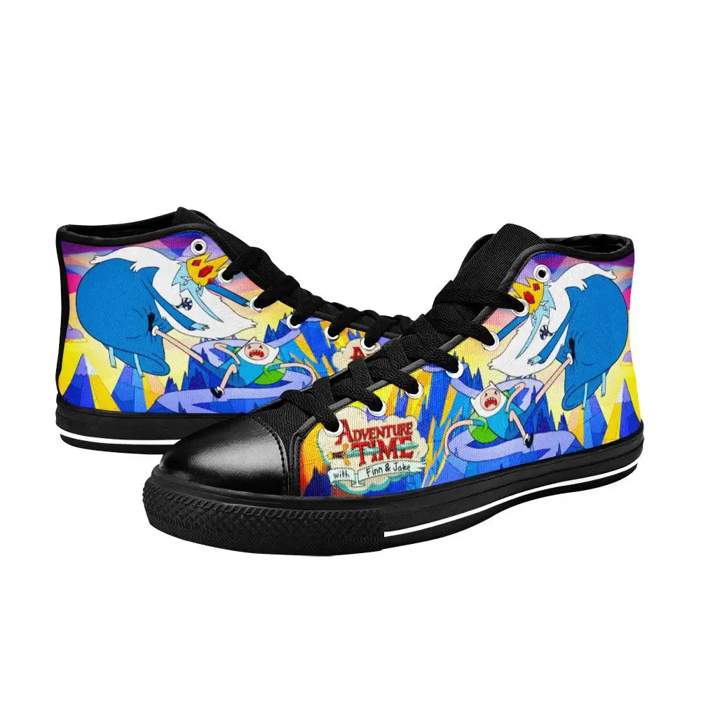 Adventure Time Finn and Jake Shoes High Top Sneakers for Kids and Adults