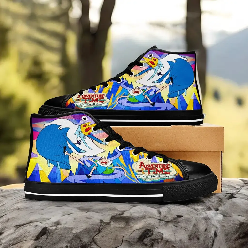 Adventure Time Finn and Jake Shoes High Top Sneakers for Kids and Adults
