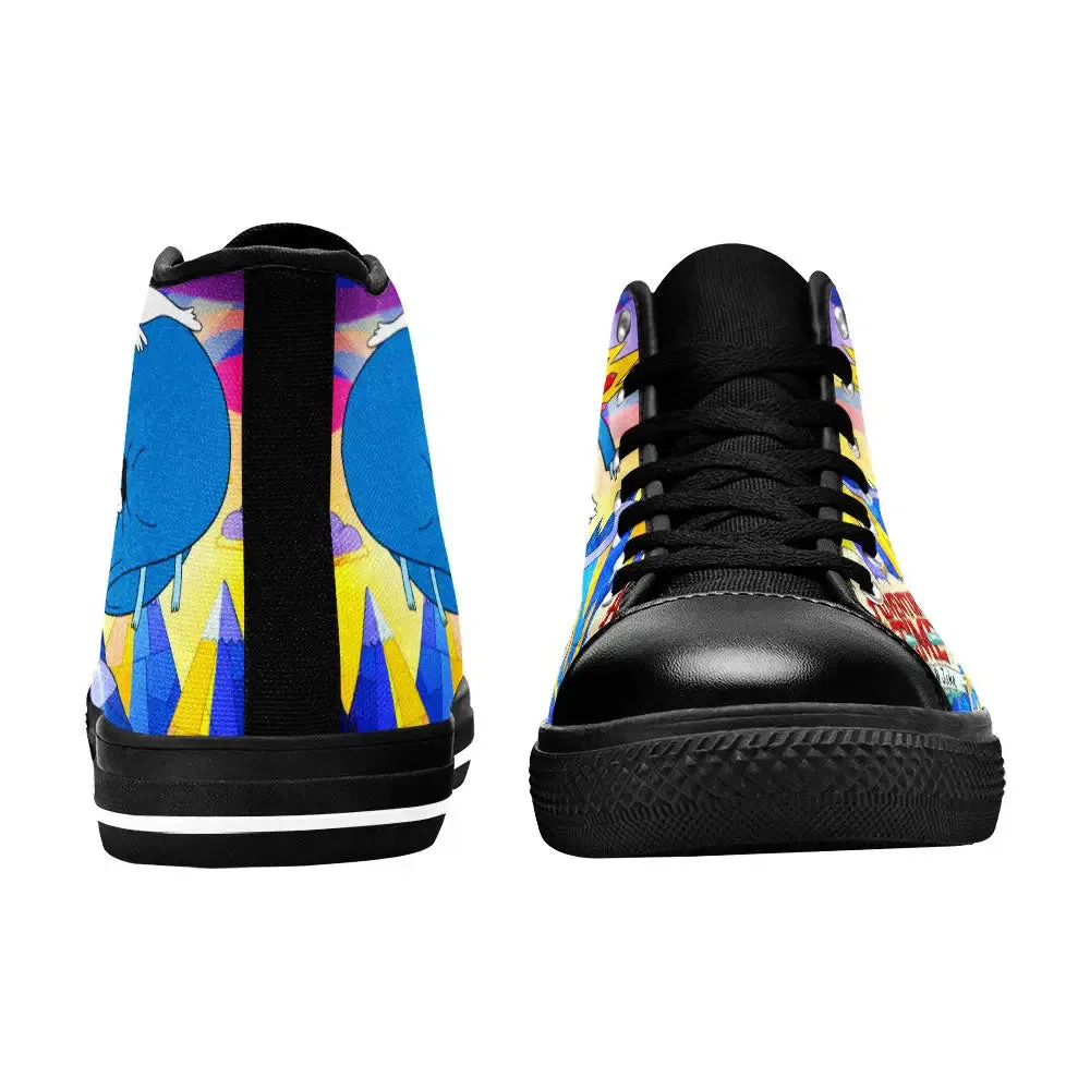 Adventure Time Finn and Jake Shoes High Top Sneakers for Kids and Adults