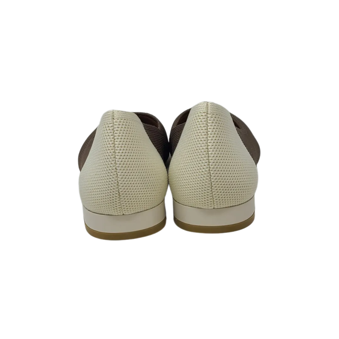 AiciBerllucci Ball ladies brown and off white knitted shoes