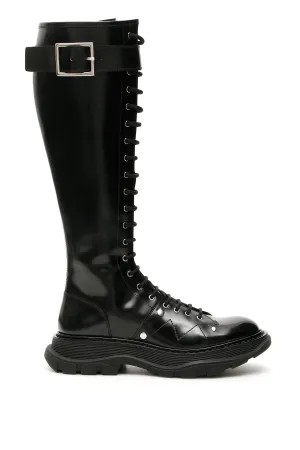 Alexander McQueen Buckle Detail Knee High Boots