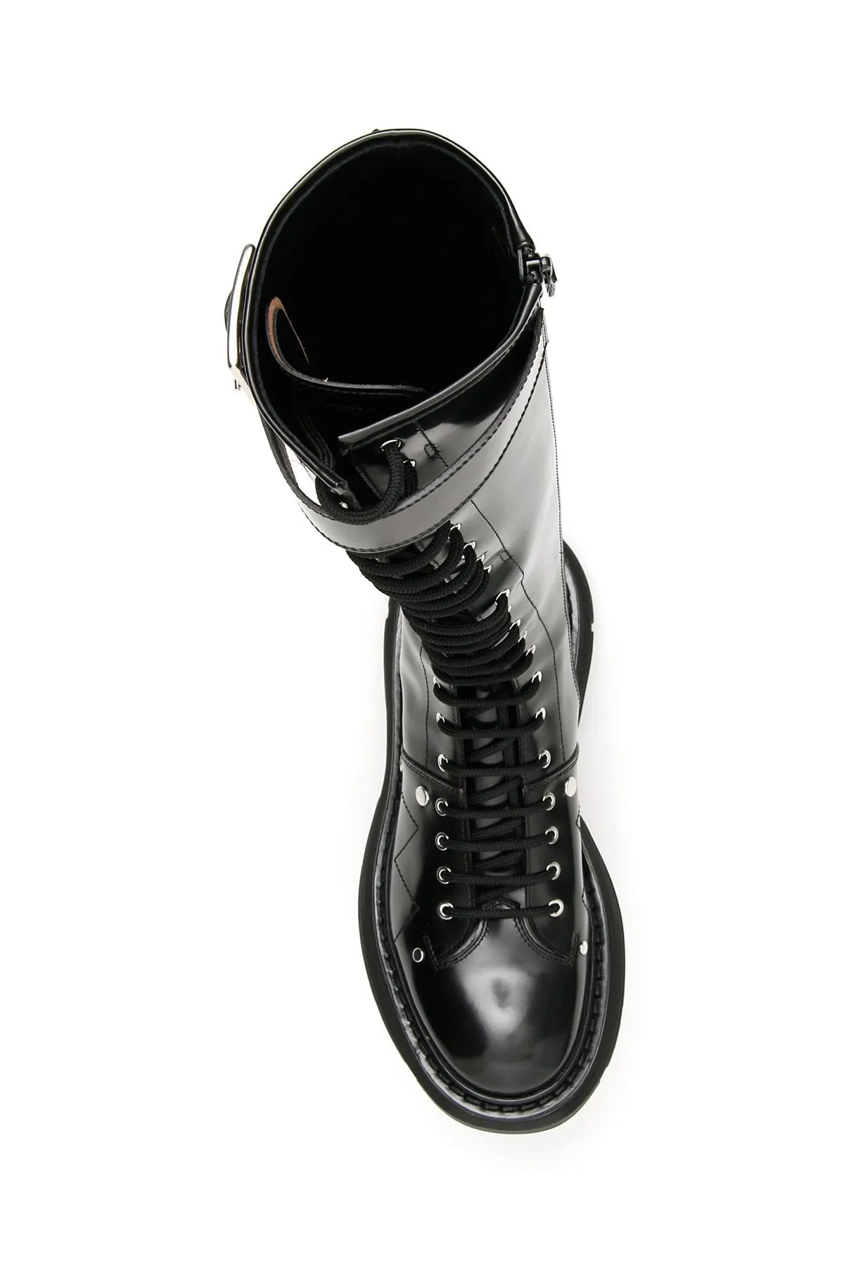 Alexander McQueen Buckle Detail Knee High Boots