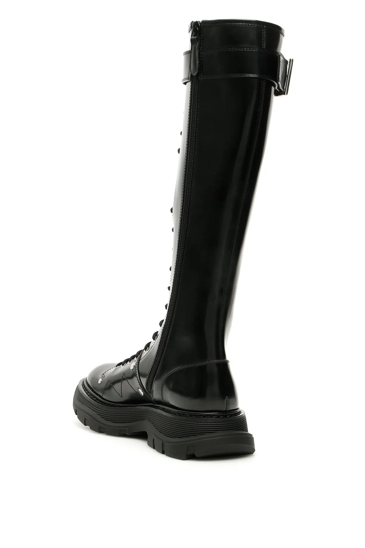 Alexander McQueen Buckle Detail Knee High Boots