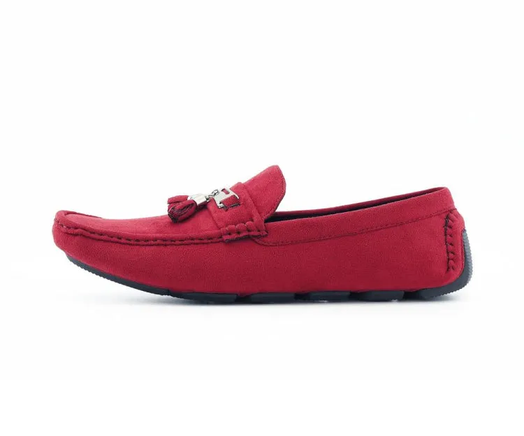 Amali Dyer Men's Driving Moccasins Vegan Crimson Elegance