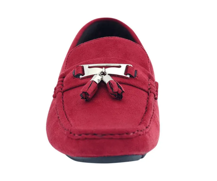 Amali Dyer Men's Driving Moccasins Vegan Crimson Elegance