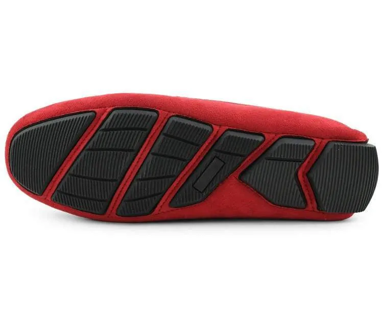 Amali Walken Red Men’s Suede Driving Shoes