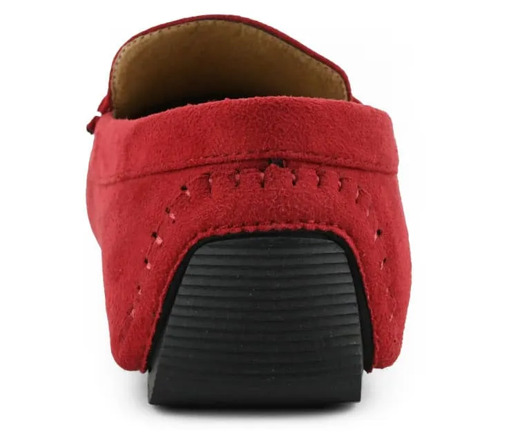 Amali Walken Red Men’s Suede Driving Shoes