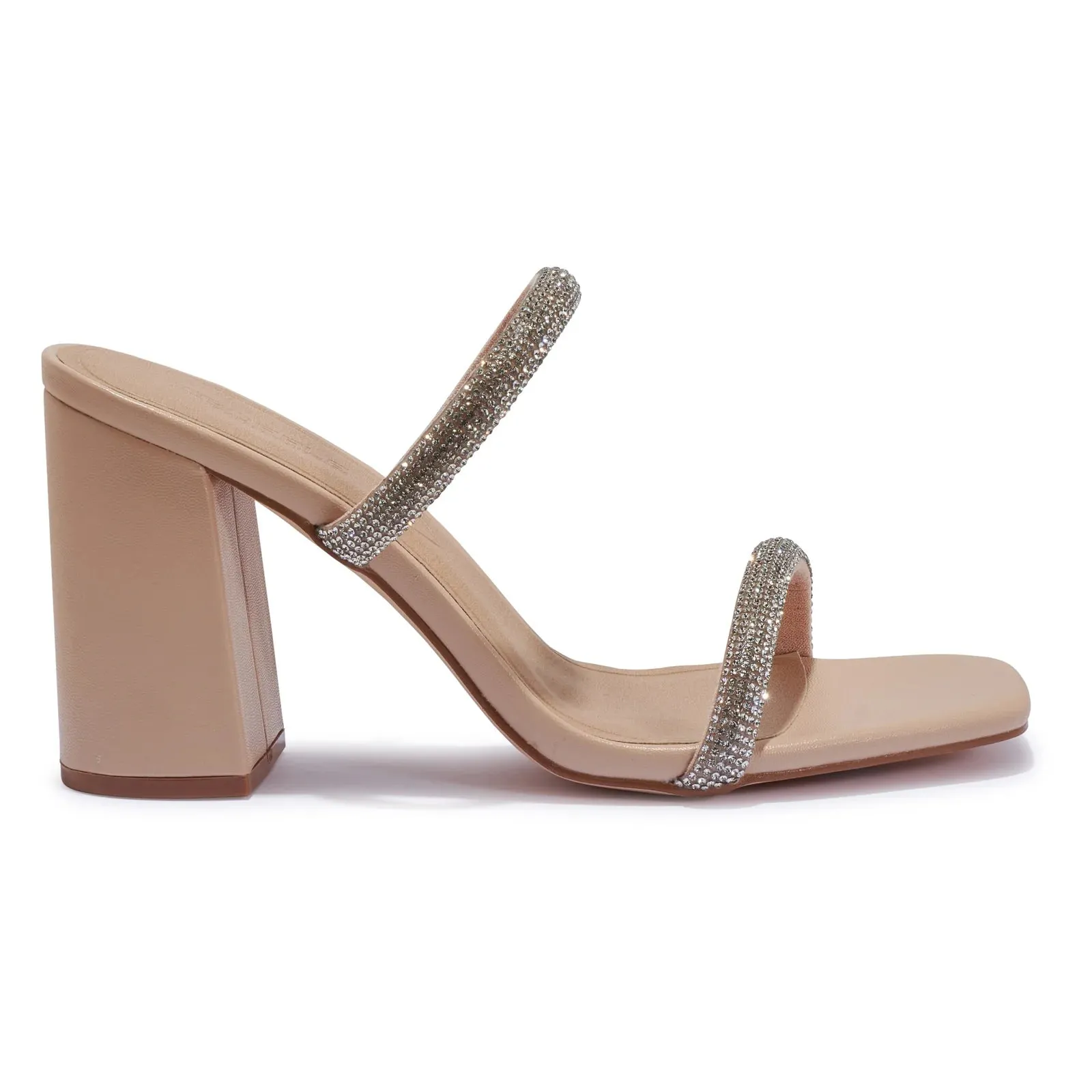 AMBER TURNER 'ENCHANTING LOVE' NUDE DIAMANTE MULES