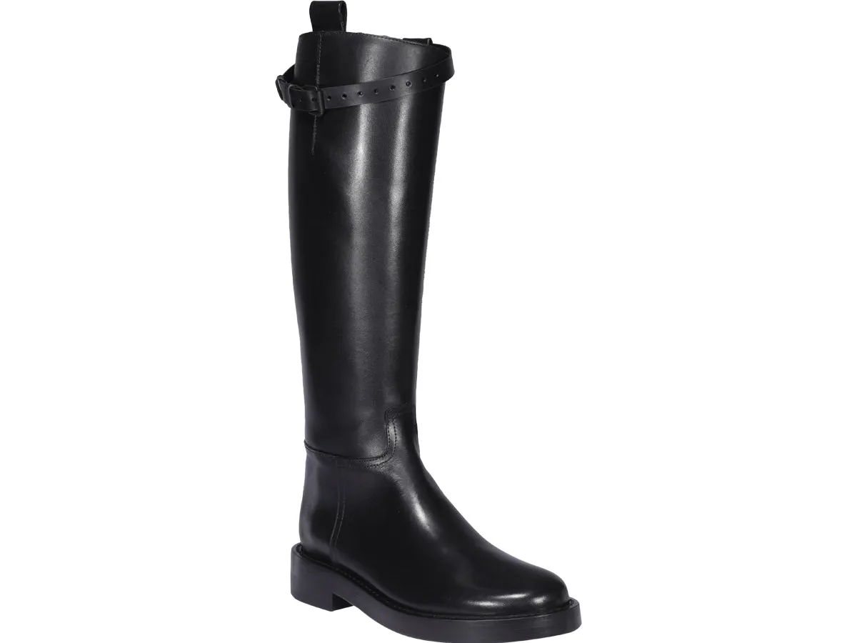 Ann Demeulemeester Bukcle-Detailed Knee-High Boots