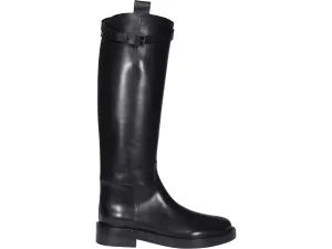 Ann Demeulemeester Bukcle-Detailed Knee-High Boots