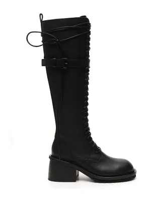 Ann Demeulemeester Lace-Up Knee High Boots