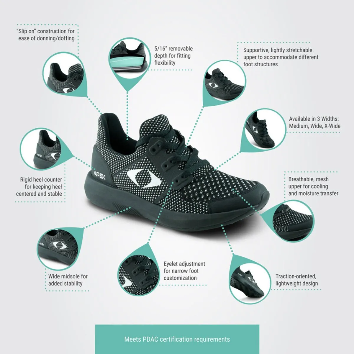 Apex P7000m Performance Athletic Men's Sneaker In Black