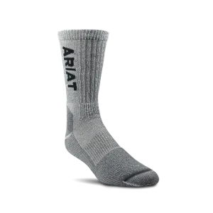 Ariat® Men's Lightweight Merino Steel Toe Crew Grey Socks AR186-002