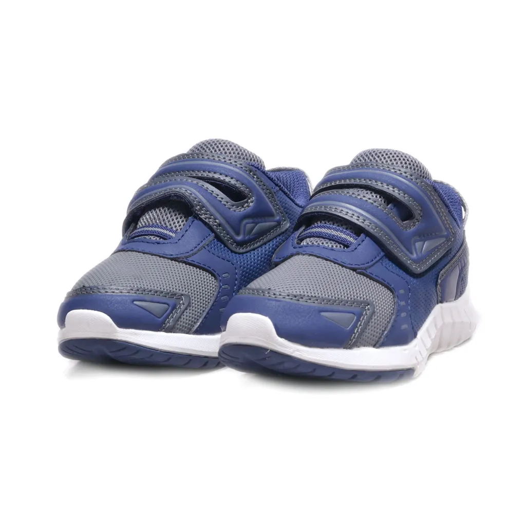 Athletic Two-Strap Sneakers Fabric Blue Colour For Kids