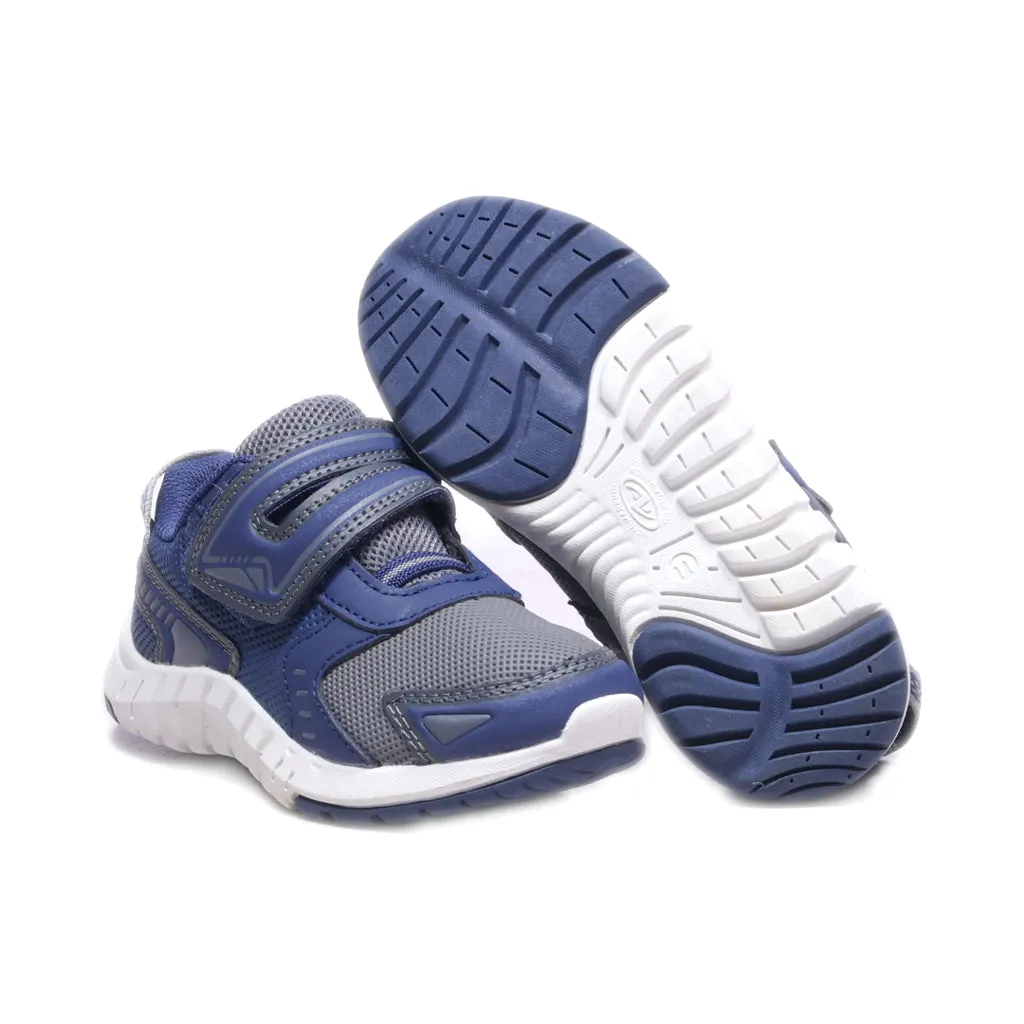 Athletic Two-Strap Sneakers Fabric Blue Colour For Kids