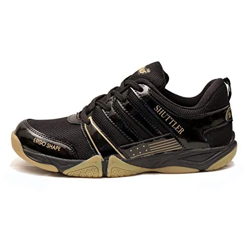 B-TUF Men's Shuttler Black Synthetic Badminton Court Shoes - 10 UK