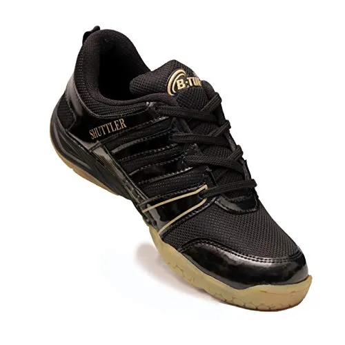 B-TUF Men's Shuttler Black Synthetic Badminton Court Shoes - 10 UK