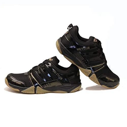 B-TUF Men's Shuttler Black Synthetic Badminton Court Shoes - 10 UK