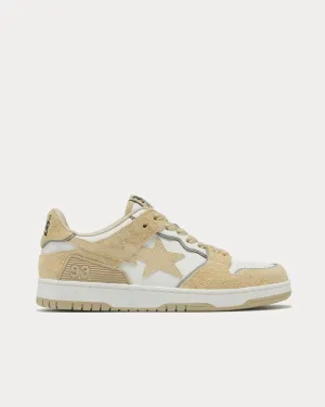 Bape Sk8 Sta #3 Beige / White Low Top Sneakers
