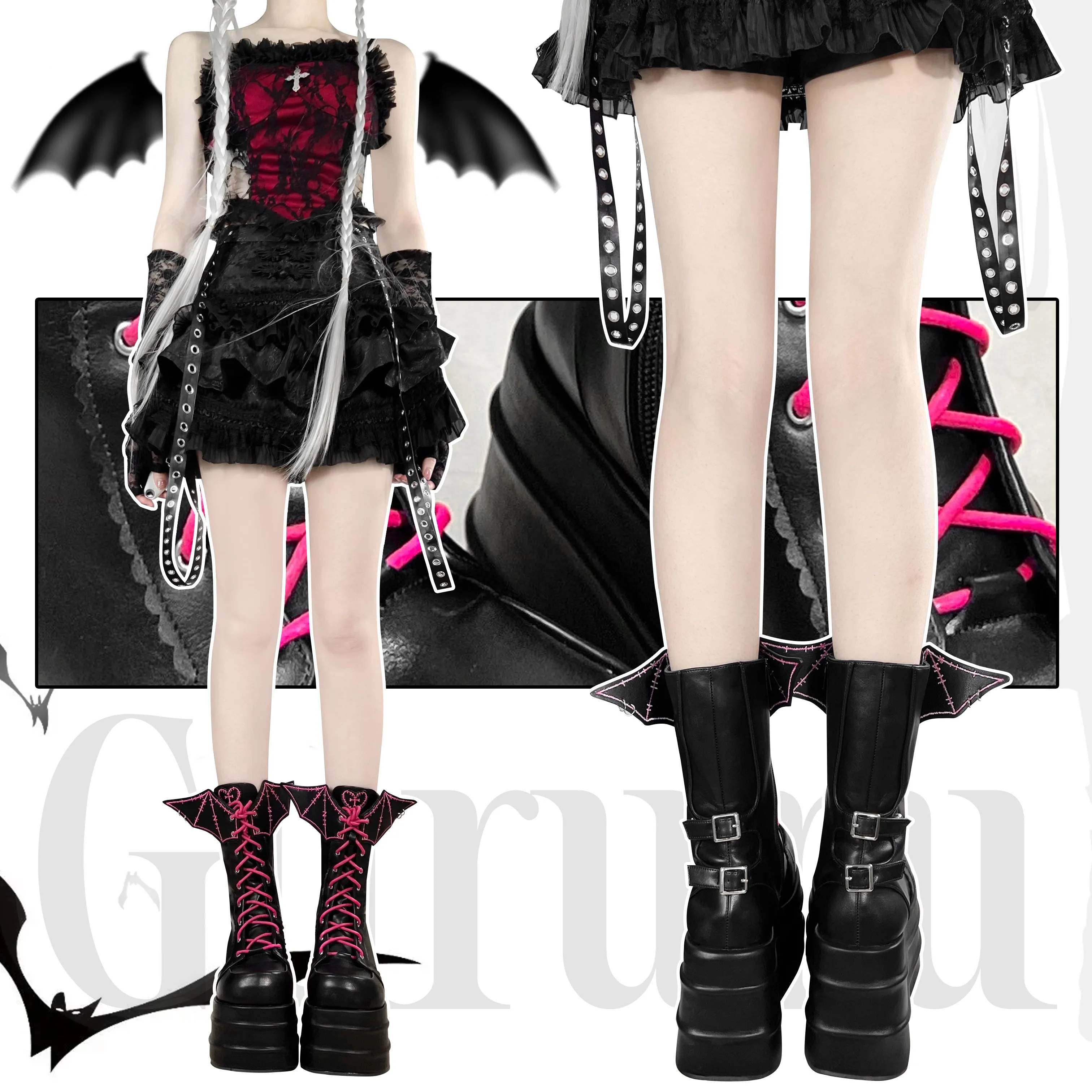 Bat Wings Platform Boots
