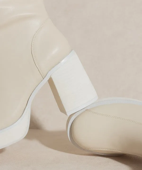 Beige Platform Short Boots
