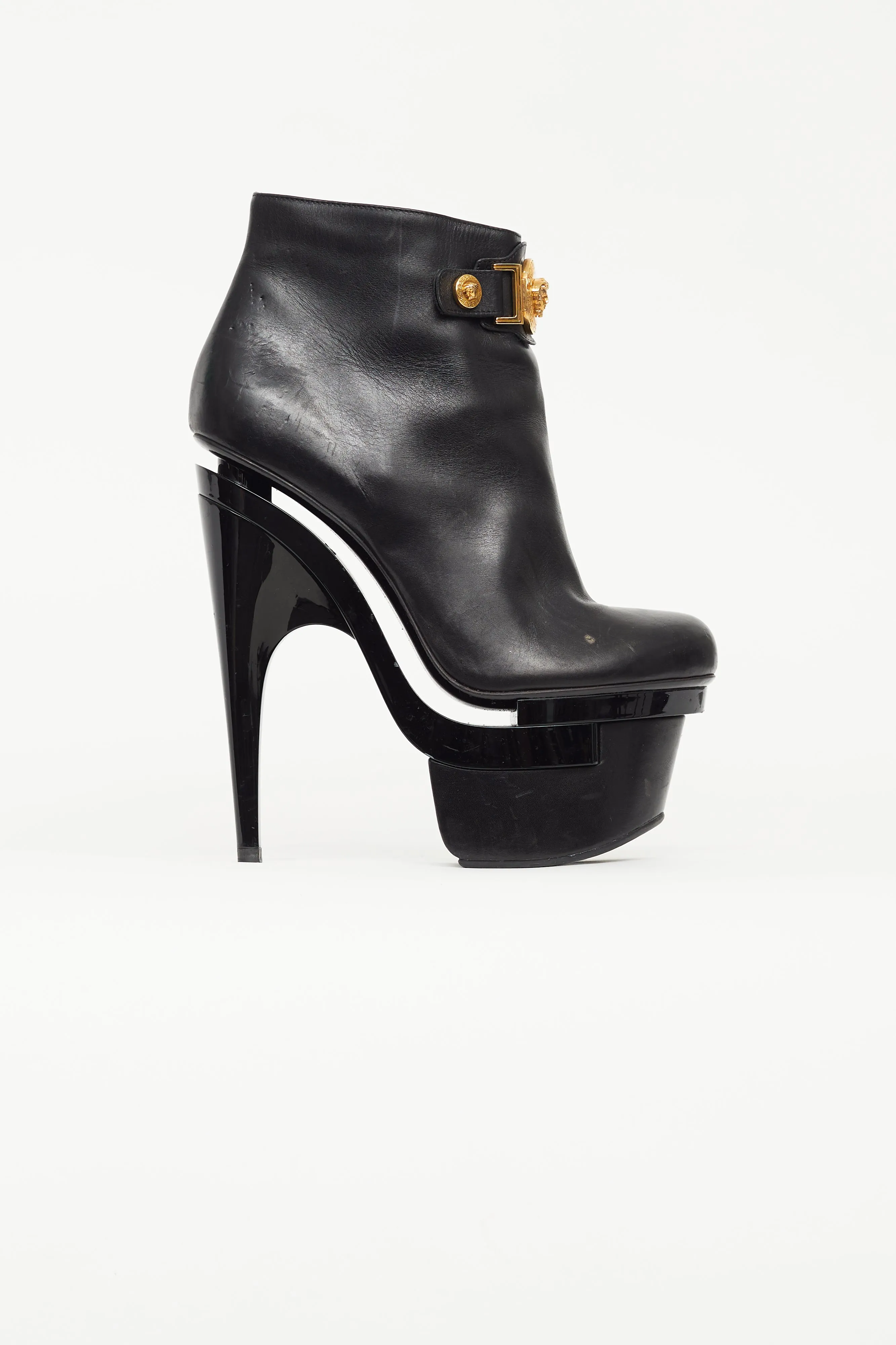 Black & Gold Triple Platform Boot