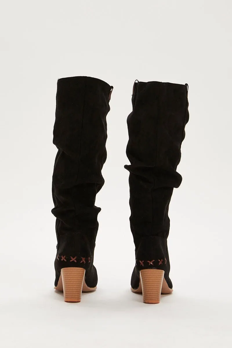 Black Knee High Boots