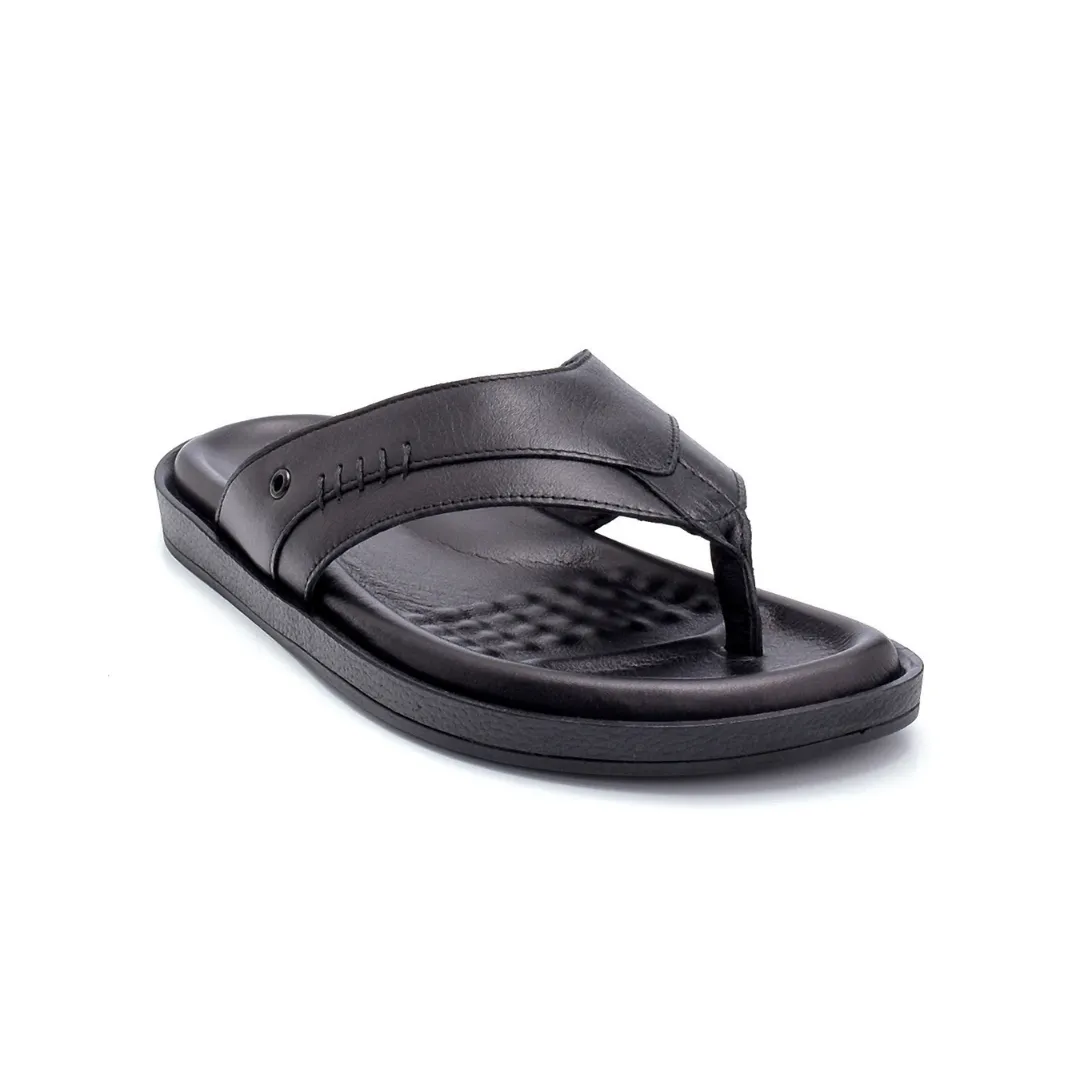 Black Men Leather Flip-Flop