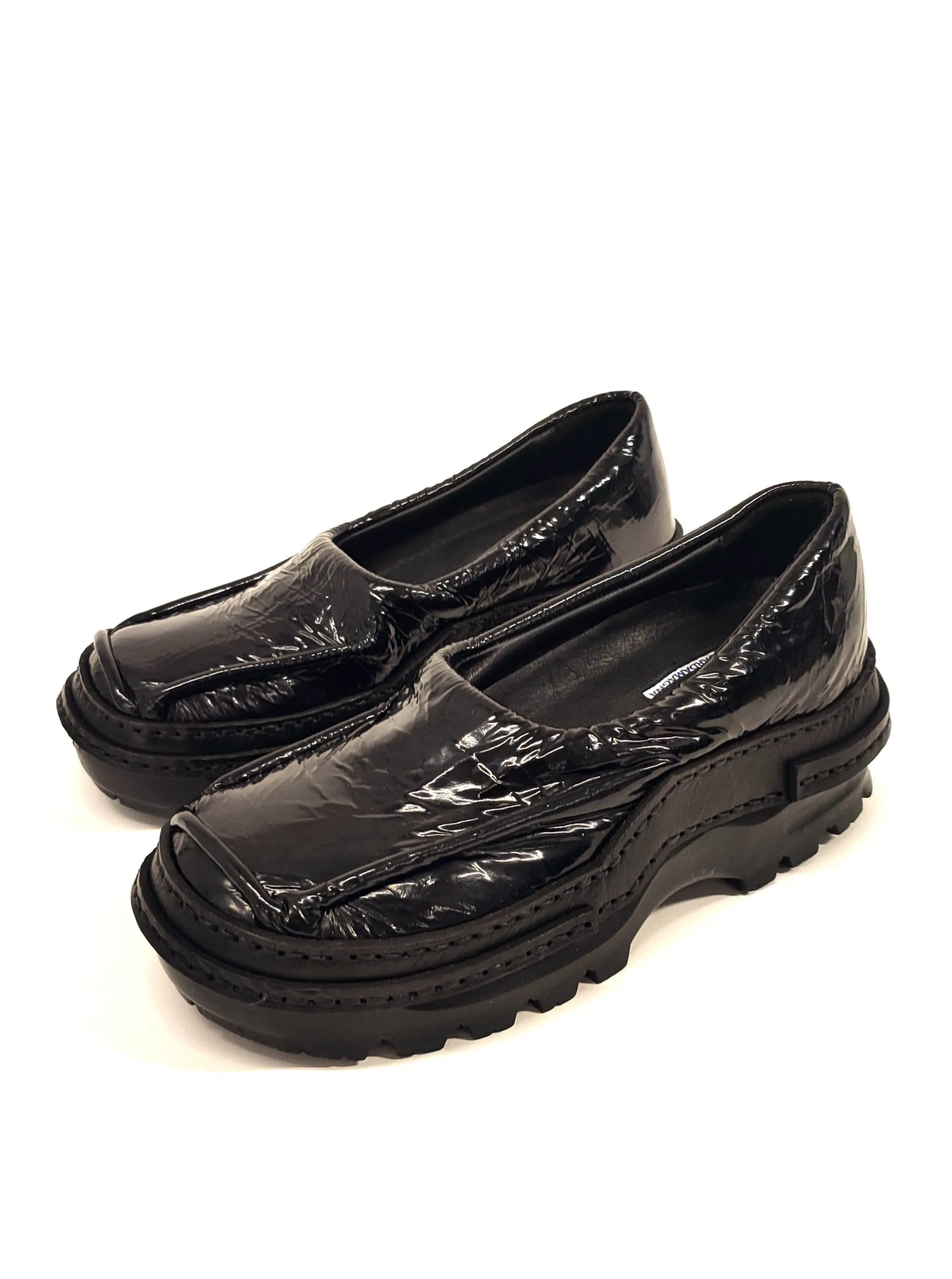 Black Moccasins in Patent Leather