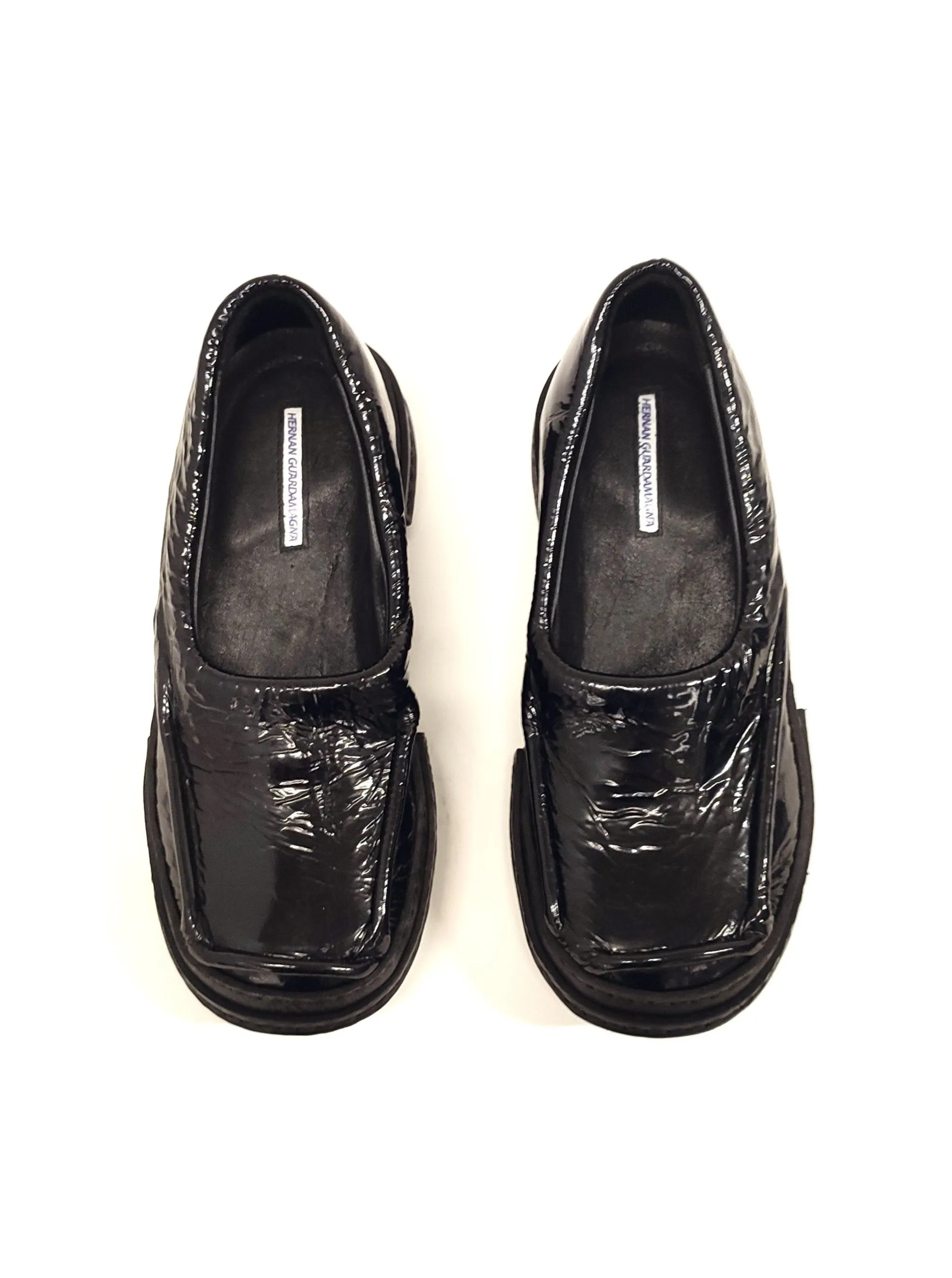 Black Moccasins in Patent Leather
