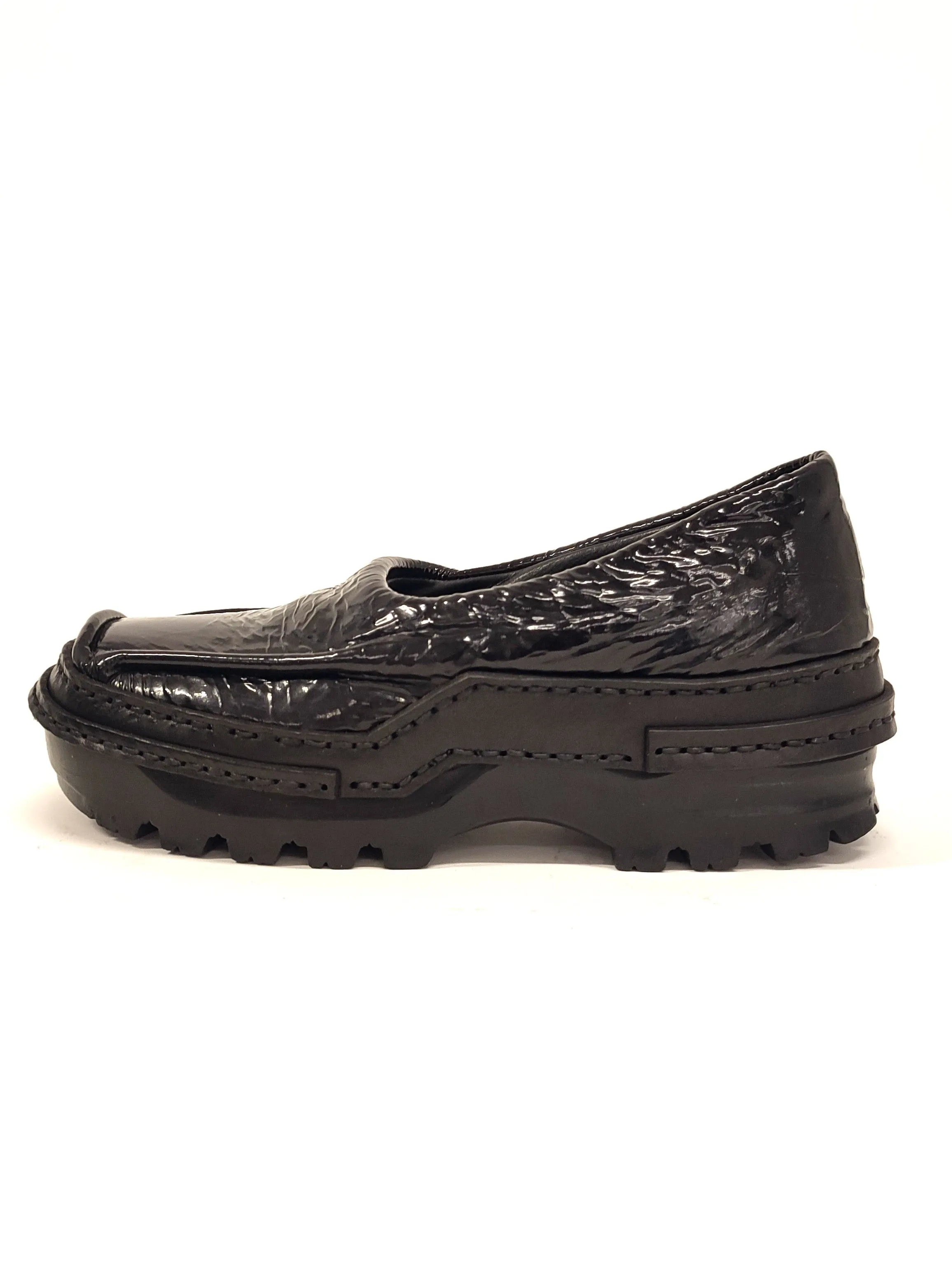 Black Moccasins in Patent Leather
