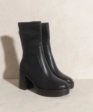 Black Platform Short Boots