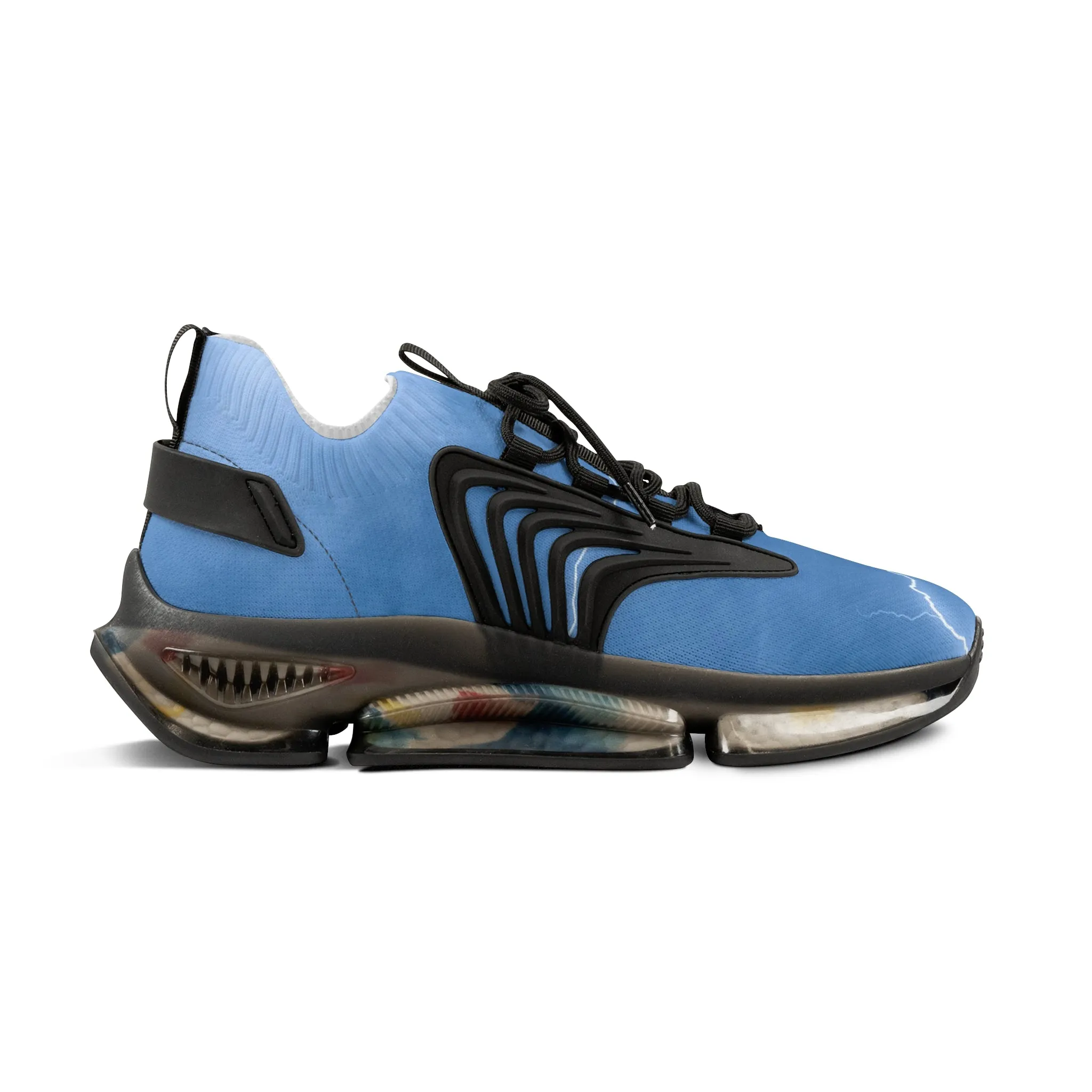 Blue Lightning Men's Mesh Sneakers, Lightning Bolt Thunder Print Best Comfy Men's Mesh Sports Sneakers Shoes (US Size: 5-12)