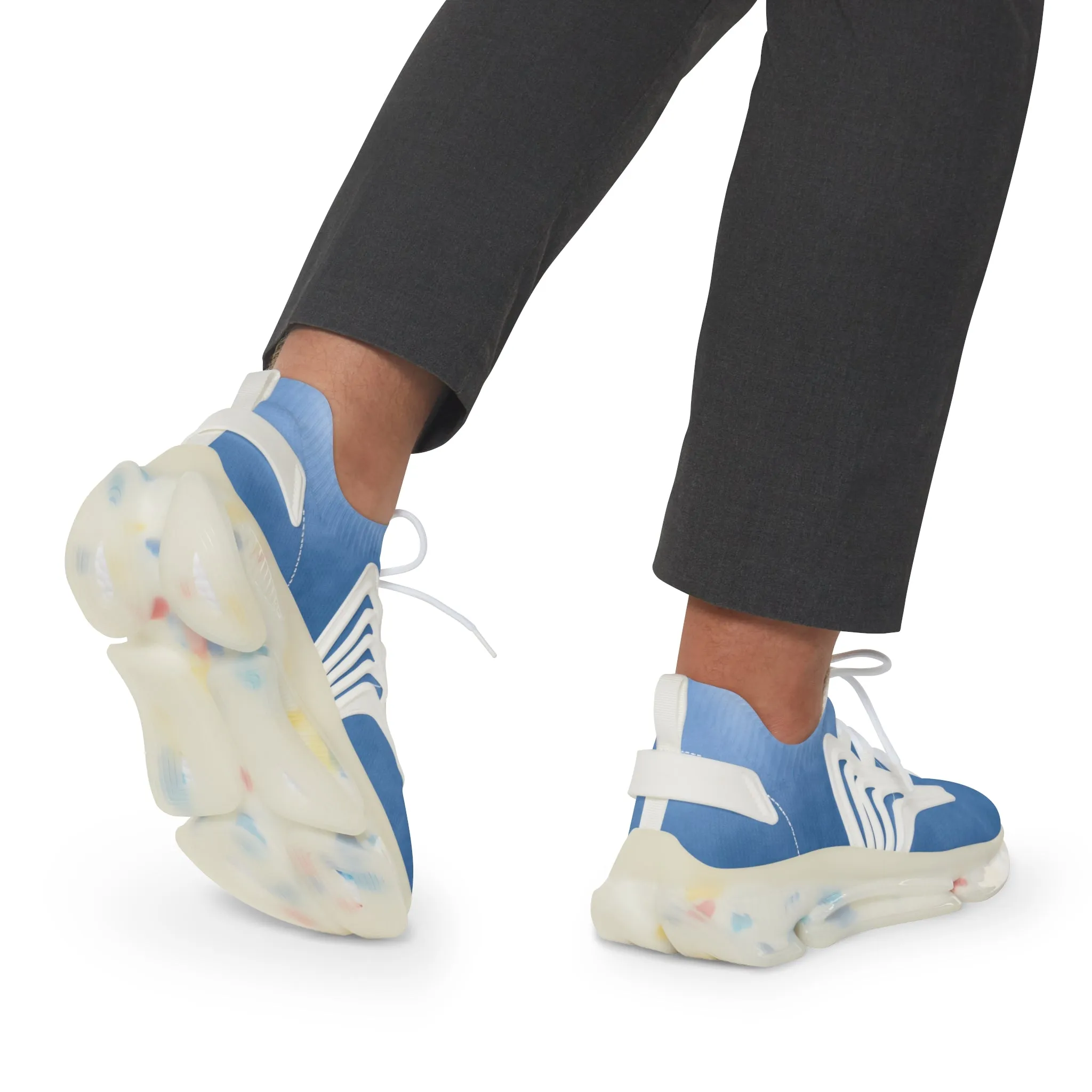 Blue Lightning Men's Mesh Sneakers, Lightning Bolt Thunder Print Best Comfy Men's Mesh Sports Sneakers Shoes (US Size: 5-12)