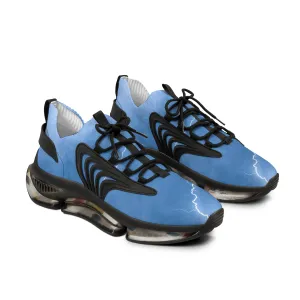 Blue Lightning Men's Mesh Sneakers, Lightning Bolt Thunder Print Best Comfy Men's Mesh Sports Sneakers Shoes (US Size: 5-12)