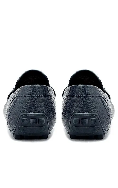 Blue Moccasins With Braided Panel On Top