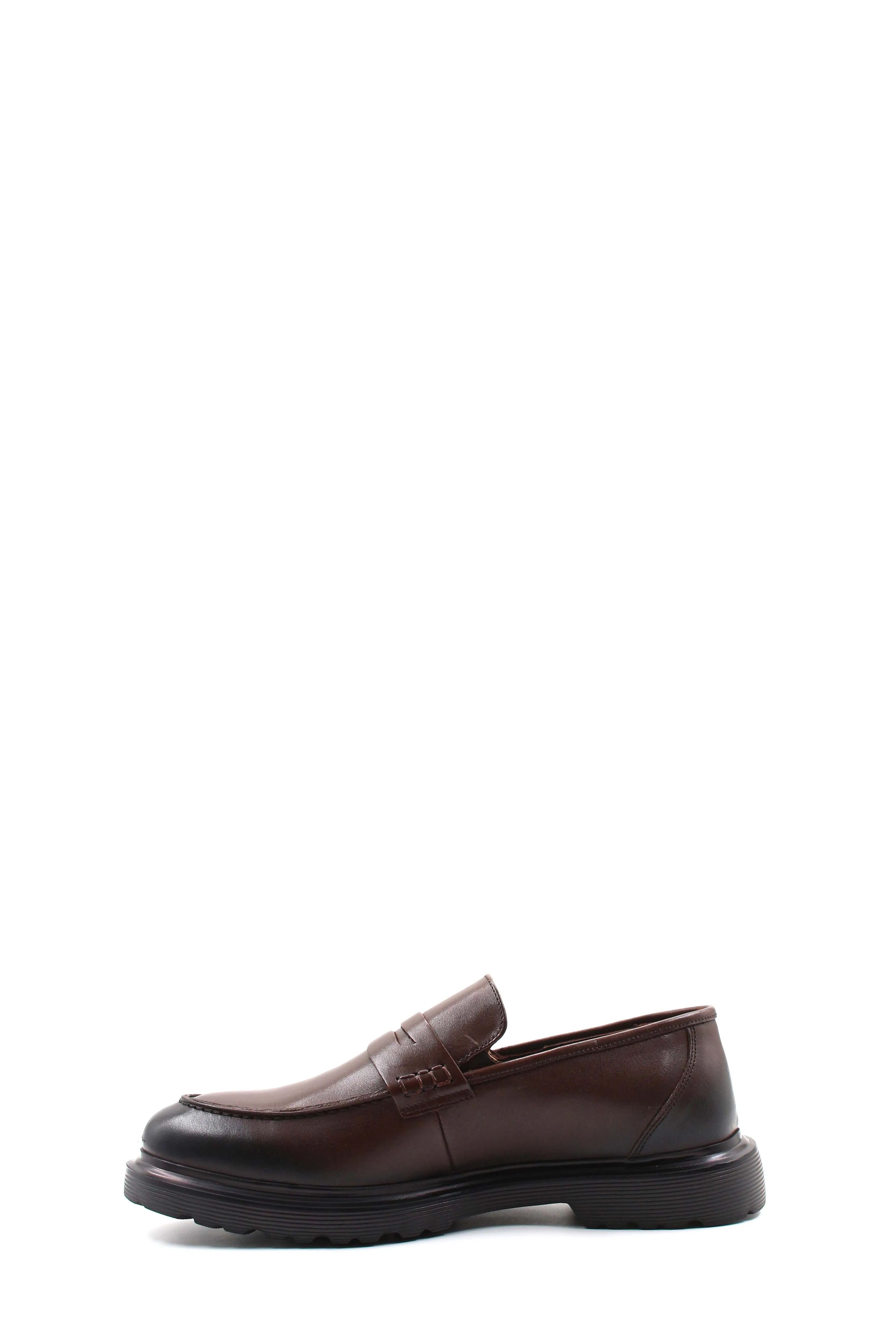 Brown Leather Chunky Loafers Wessi
