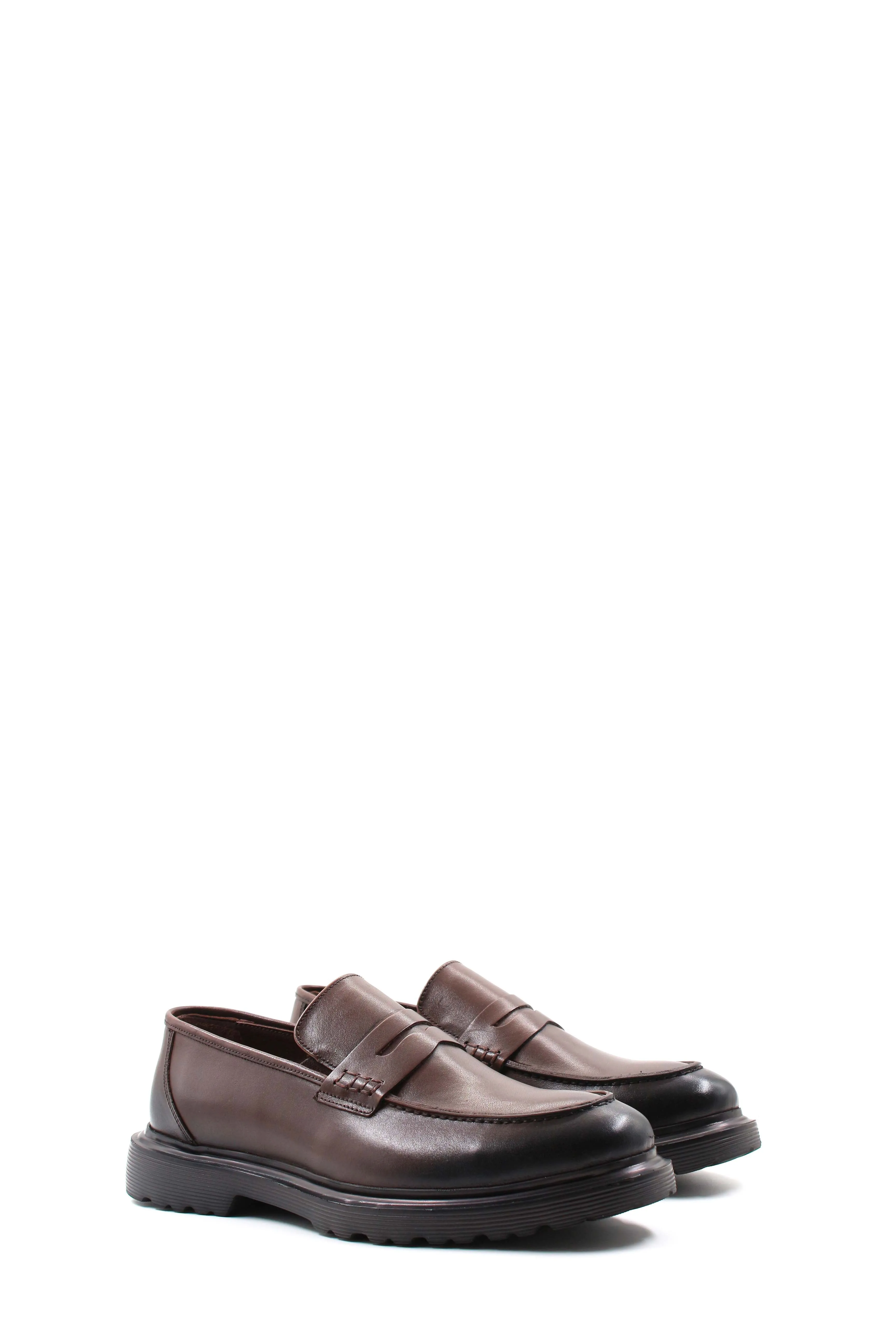 Brown Leather Chunky Loafers Wessi
