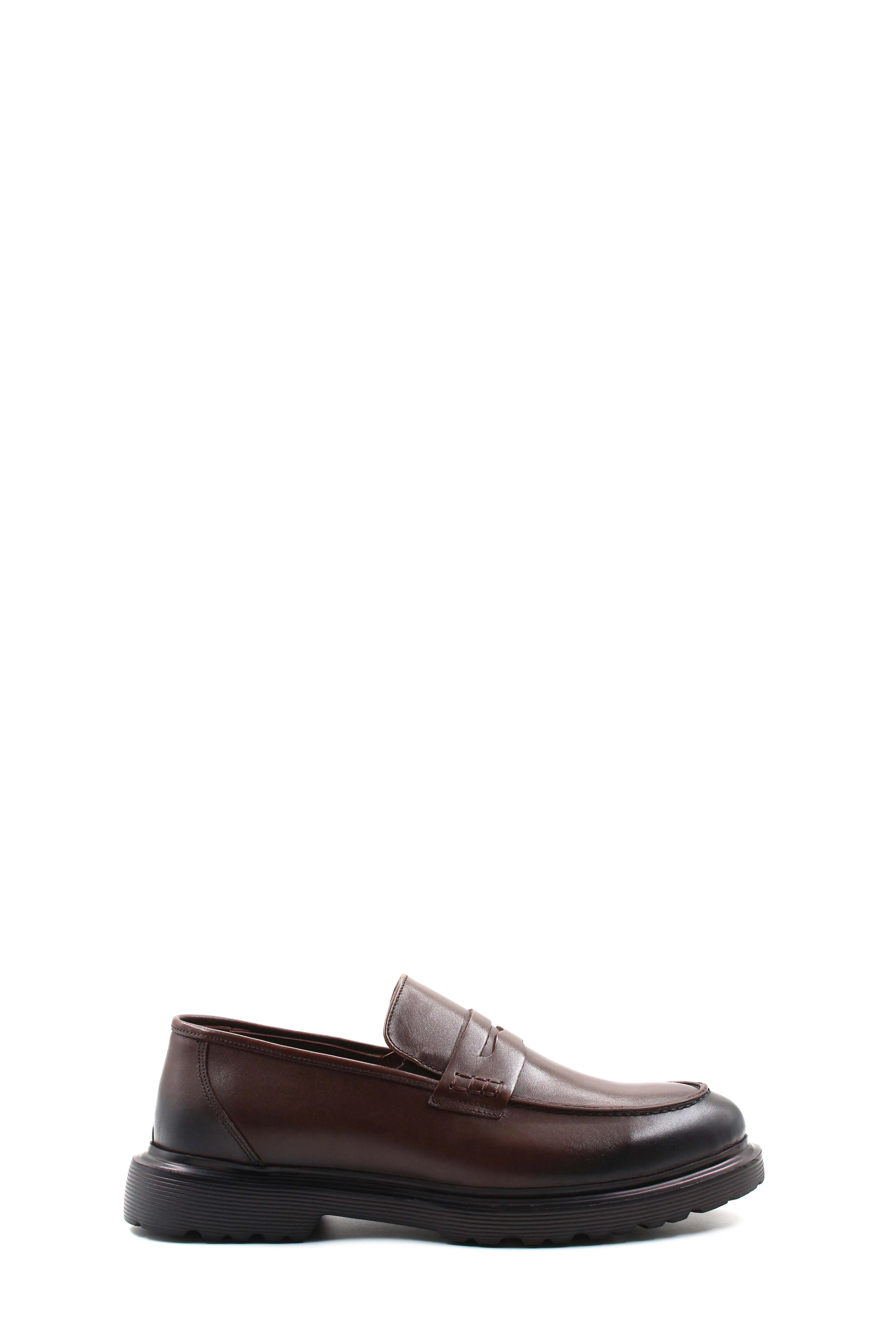 Brown Leather Chunky Loafers Wessi