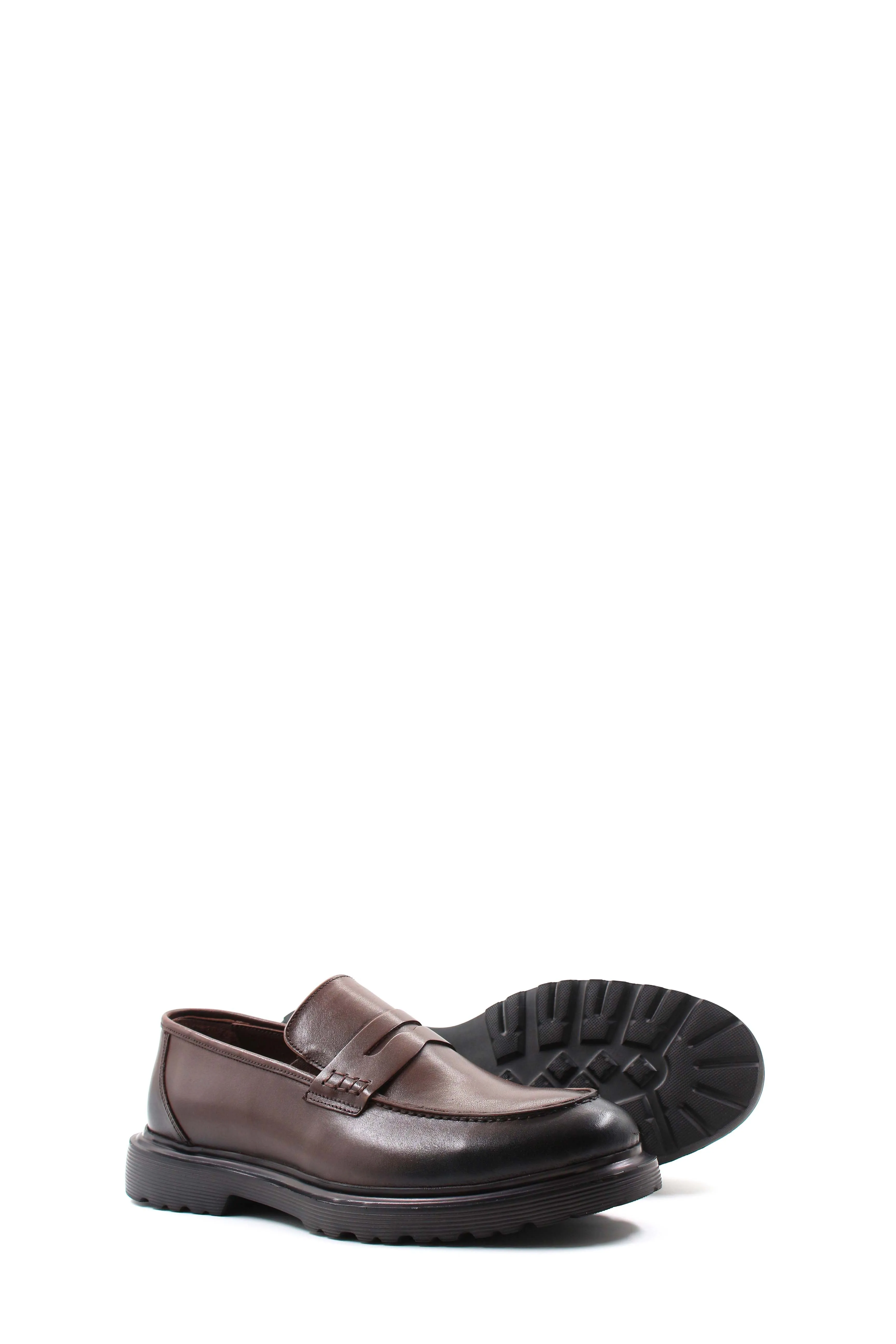 Brown Leather Chunky Loafers Wessi