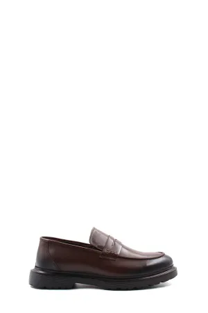 Brown Leather Chunky Loafers Wessi