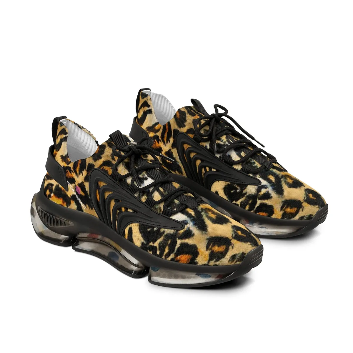 Brown Leopard Print Men's Shoes, Best Leopard Animal Print Comfy Men's Mesh Sports Sneakers (US Size: 5-12)